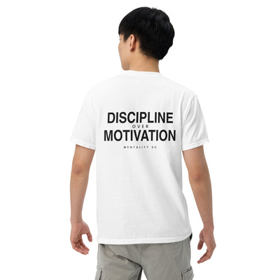 Discipline Over Motivation Tee – White